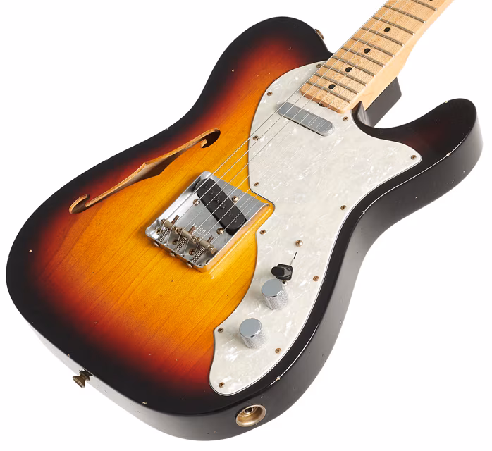 Fender Custom Shop 68 Telecaster Thinline JRN Relic 3TSB - E-Gitarre