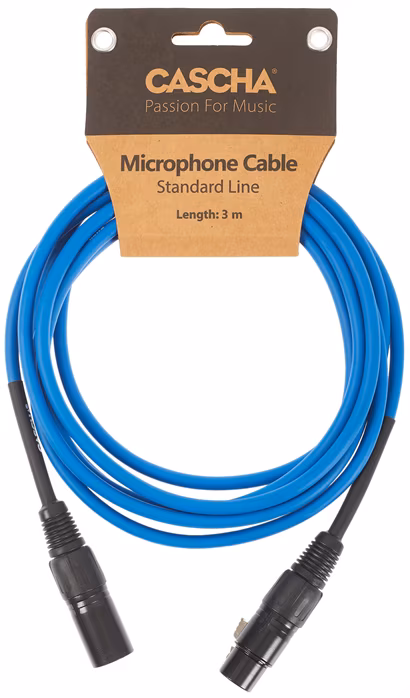 Cascha Standard Line Mic Cable Blue 3m - Mikrofonkabel