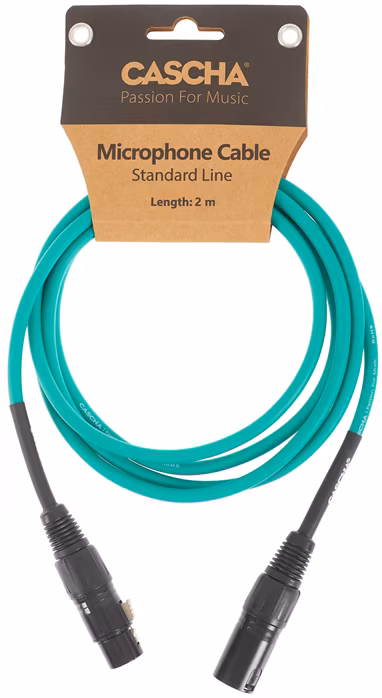 Cascha Standard Line Mic Cable Green 2m - Mikrofonkabel