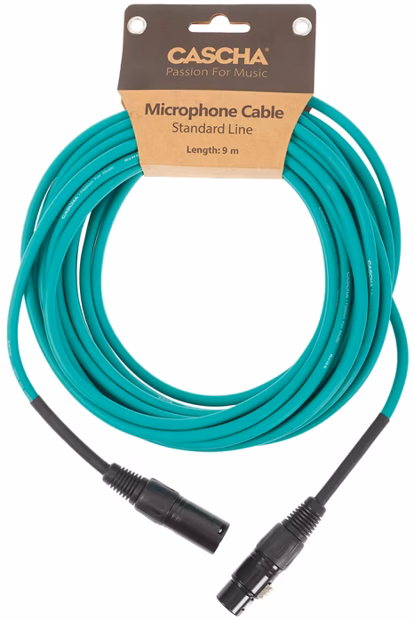 Cascha Standard Line Mic Cable Green 9m - Mikrofonkabel