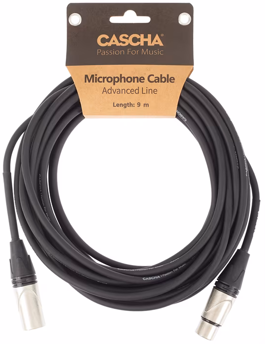 Cascha Advanced Line Mic Cable Black 9m - Mikrofonkabel