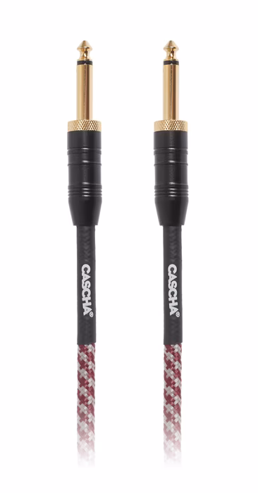Cascha Professional Line Guitar Cable, Straight, Tweed Red, 9 m - Instrumentenkabel