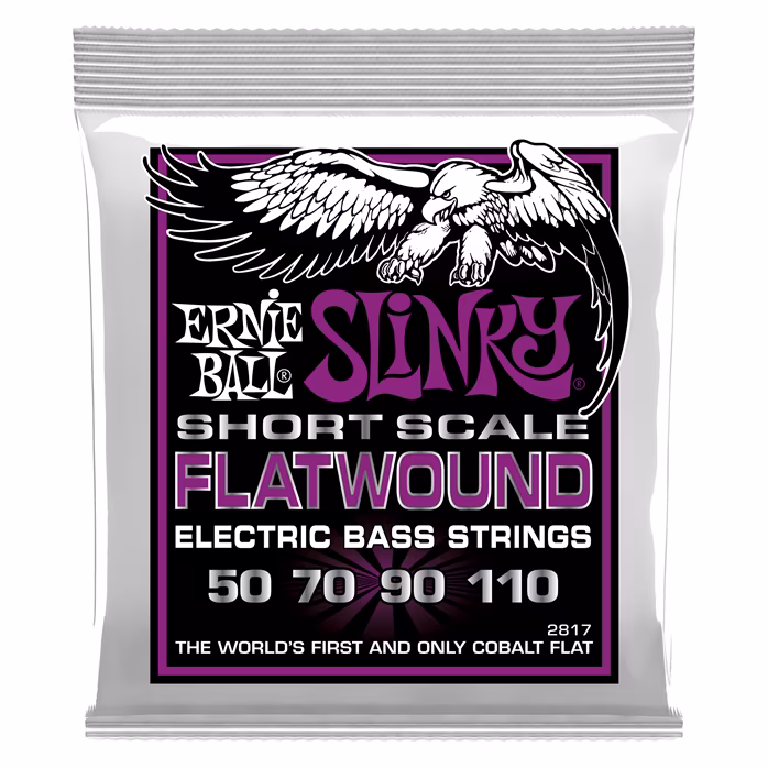 Ernie Ball 2817 Power Slinky Flatwound Short Scale 50-110      - Basssaiten