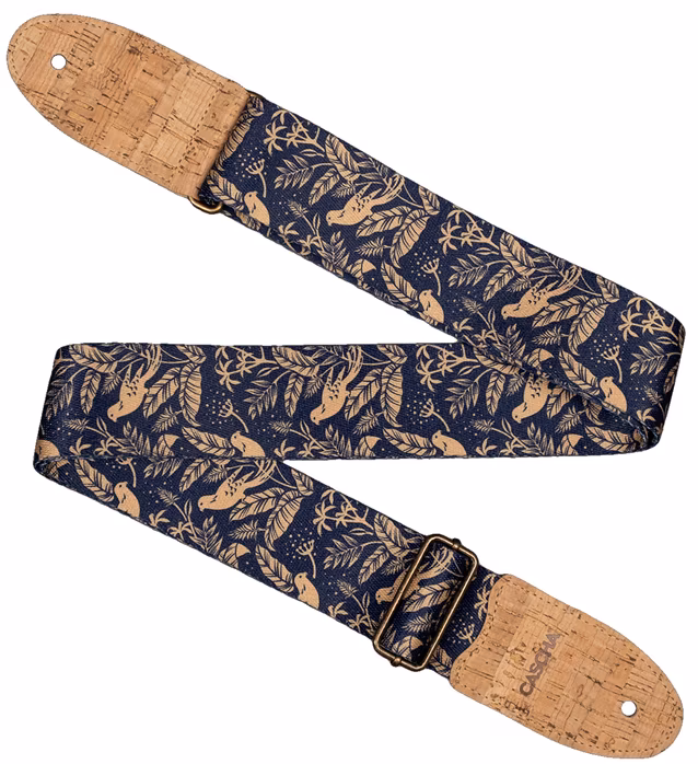Cascha CGS-VC2 Guitar Strap Vegan Cork Midnight Birds - Gitarrengurt