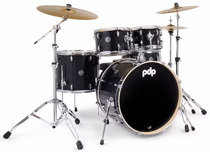 PDP Mainstage Black Sparkle Rock Set - Schlagzeug mit Becken