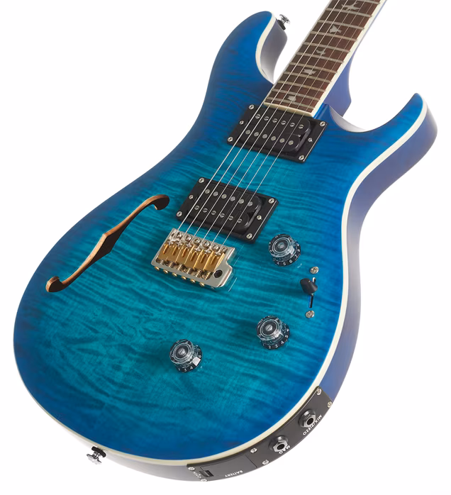 PRS SE Custom 24 Semi-Hollow Piezo Lake Blue - Semiakustische Gitarre