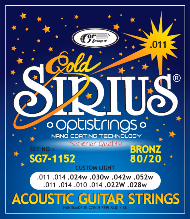 Gorstrings Sirius Gold SG7-1152 - Saiten für zwölfsaitige Gitarre