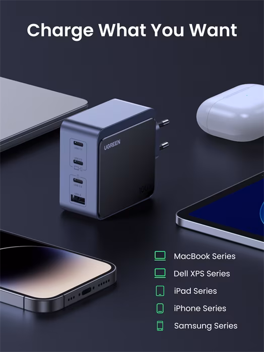 Ugreen Quick Charger 35043 Nexode S 100W USB-A+3*USB-C GaN Tech  - Ladegerät