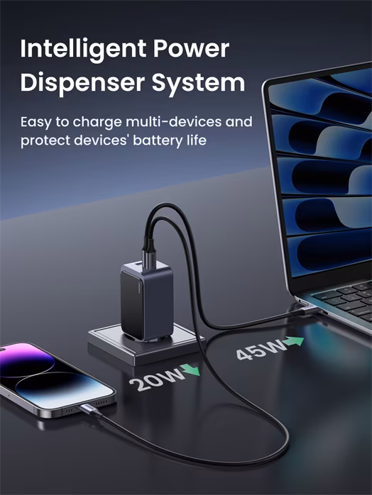 Ugreen Quick Charger 35042 Nexode S 65 W USB-A+2*USB-C GaN  - Ladegerät