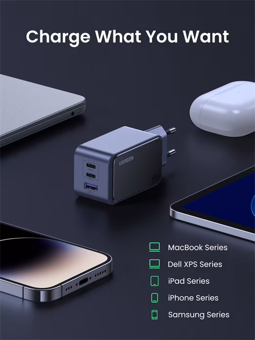Ugreen Quick Charger 35042 Nexode S 65 W USB-A+2*USB-C GaN  - Ladegerät