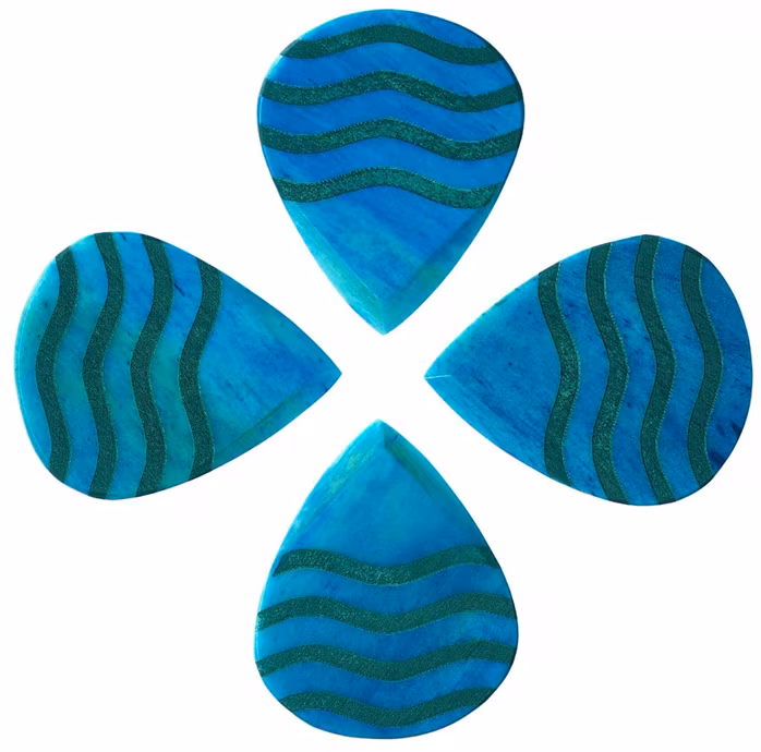 Timber Tones Jazzy Tones Max Turquoise Bone 4-Pack - Plektren