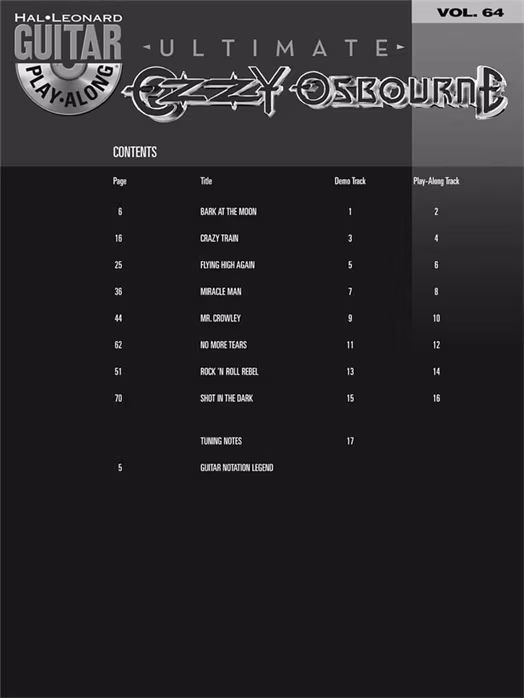 MS Ozzy Osbourne - Gitarrennoten