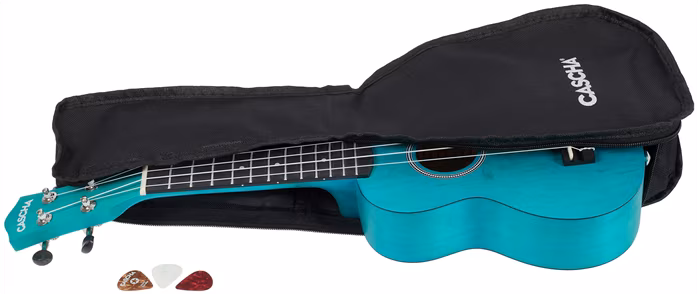 Cascha HH 3962 Soprano Ukulele Set Blue - Akustische Ukulele