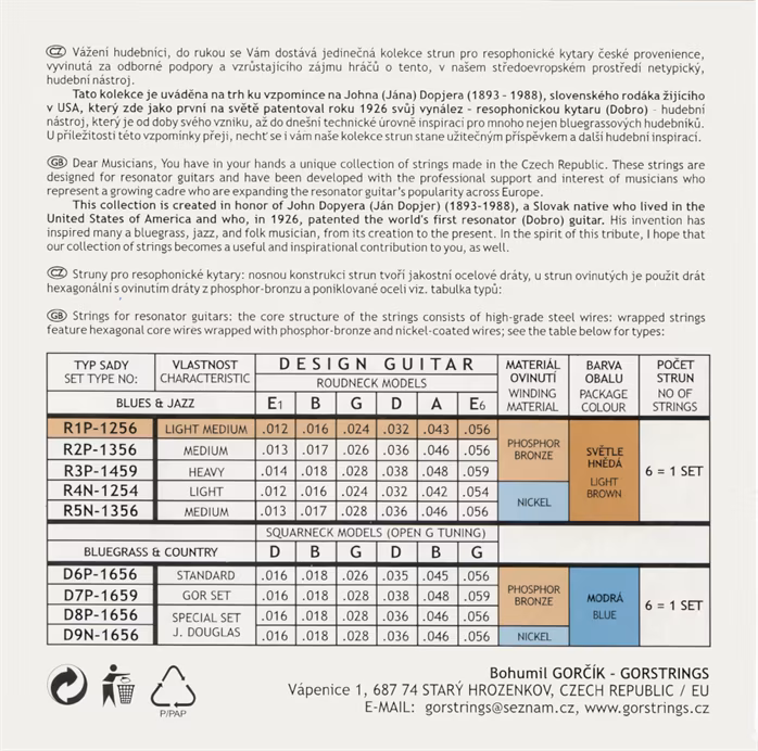 Gorstrings Resophonic R1P-1256w - Saiten für Resonator