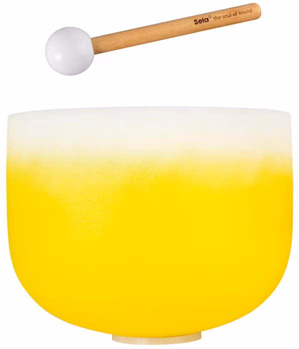 Sela Crystal Singing Bowl Chakra 12" - Yellow, Solar Plexus, E (432Hz) - Tibetische Schüssel