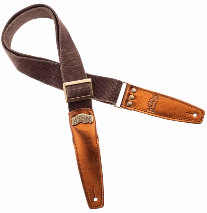 Magrabò Stripe SS Cotton Washed Black 5 cm, Flores Black - Gitarrengurt