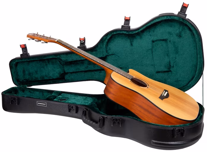 CrossRock CRA980DBK Black - Koffer für akustische Gitarre