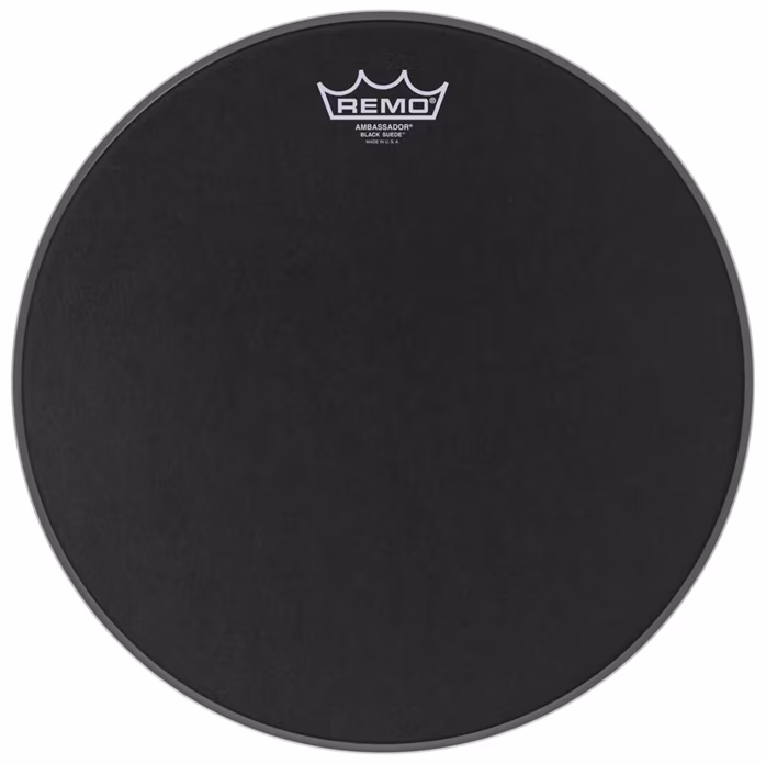 Remo 14" Ambassador Black Suede - Tomtom-Trommelfell