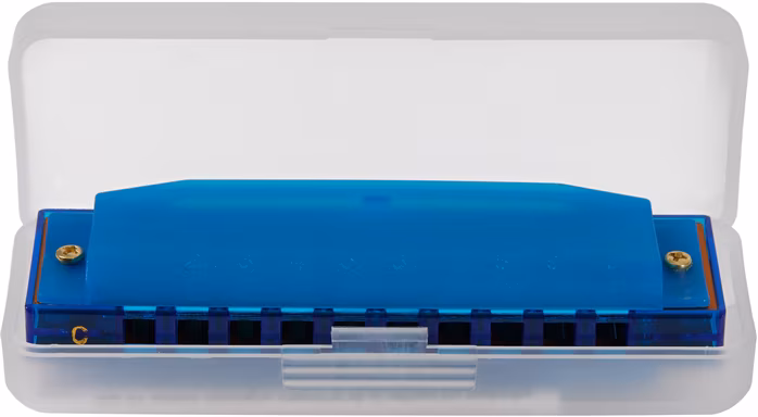 Hohner Translucent Harp C, blue, hardcase - Mundharmonika