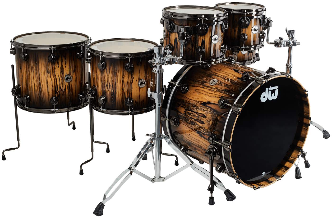 DW Collector´s Natural to Black Burst over Royal Ebony Schlagzeug