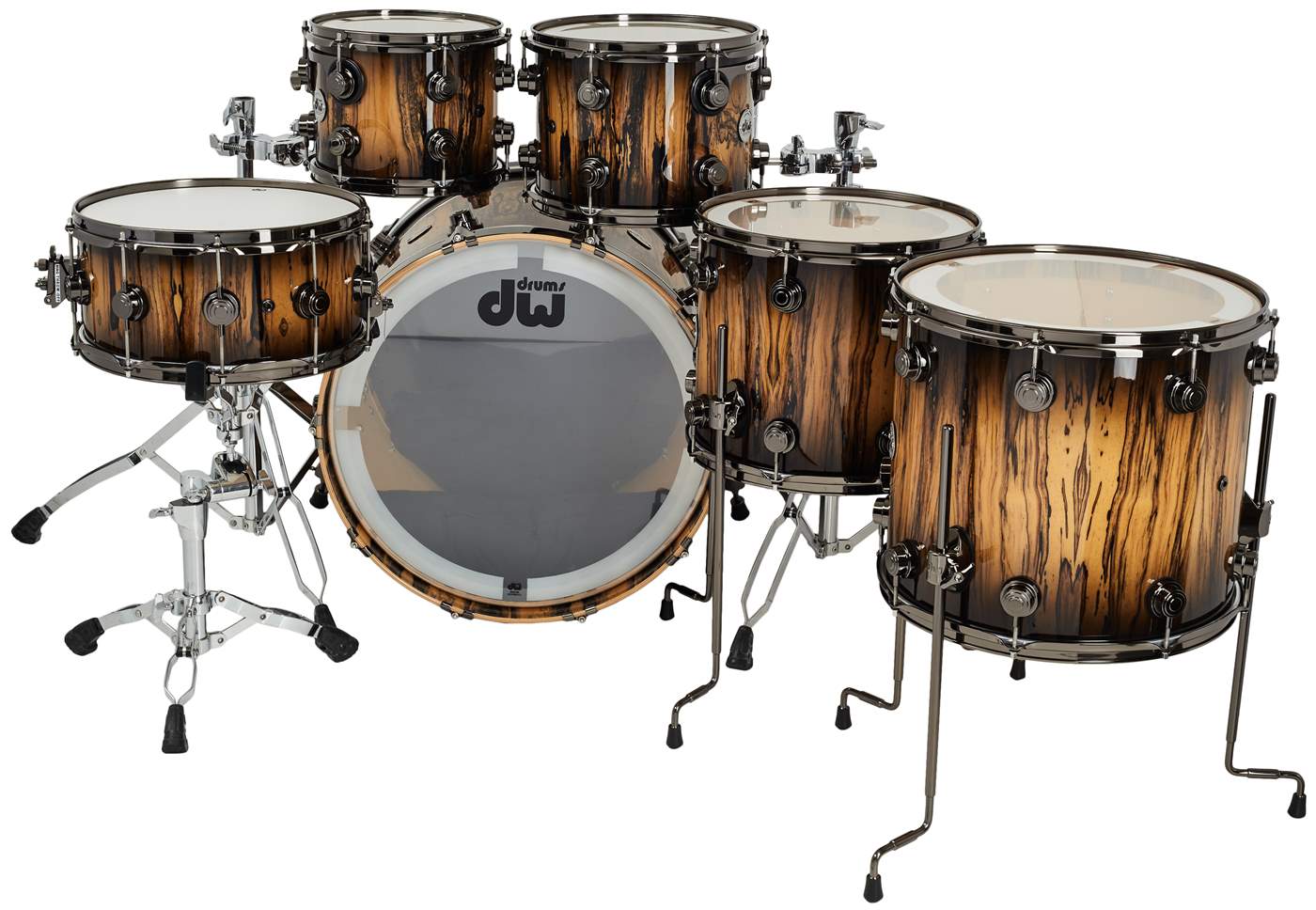 DW Collector´s Natural to Black Burst over Royal Ebony Schlagzeug