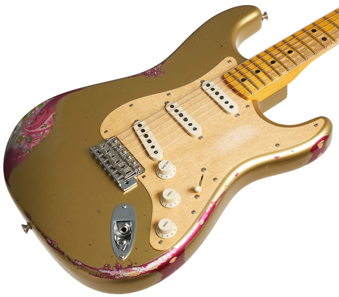 FENDER CUSTOM SHOP 69 Stratocaster Heavy Relic Aztec Gold over Paisley  E-Gitarre | Kytary.de