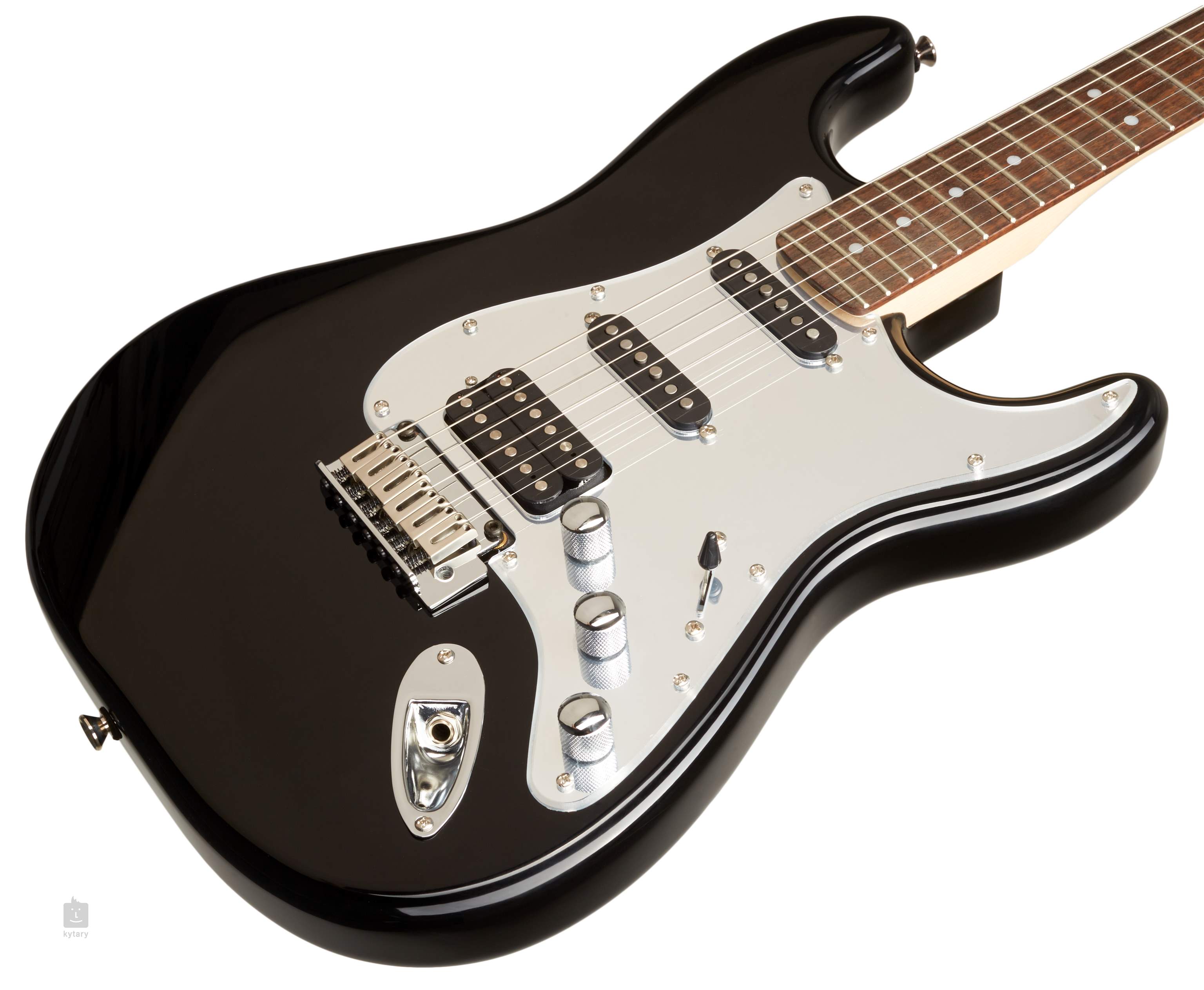 FENDER SQUIER Standard Stratocaster HSS LRL Black and Chrome E-Gitarre