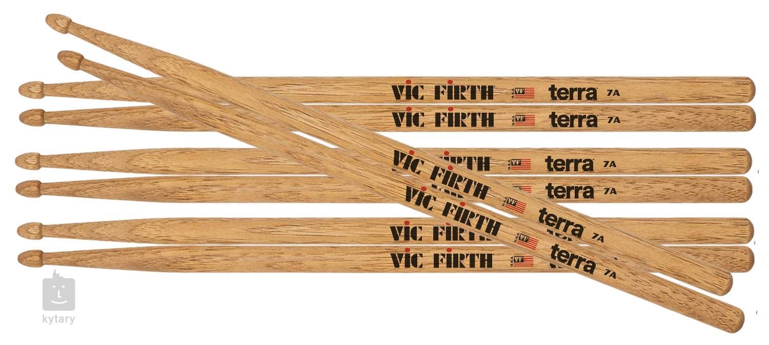 VIC FIRTH P7AT4PK American Classic® Terra Series 4pr Value Pack  Hickory-Drumsticks