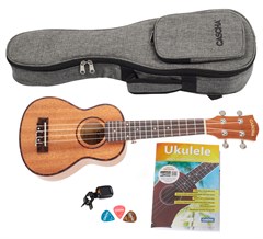 Cascha HH 2027 CZ Soprano Mahogany Ukulele Bundle