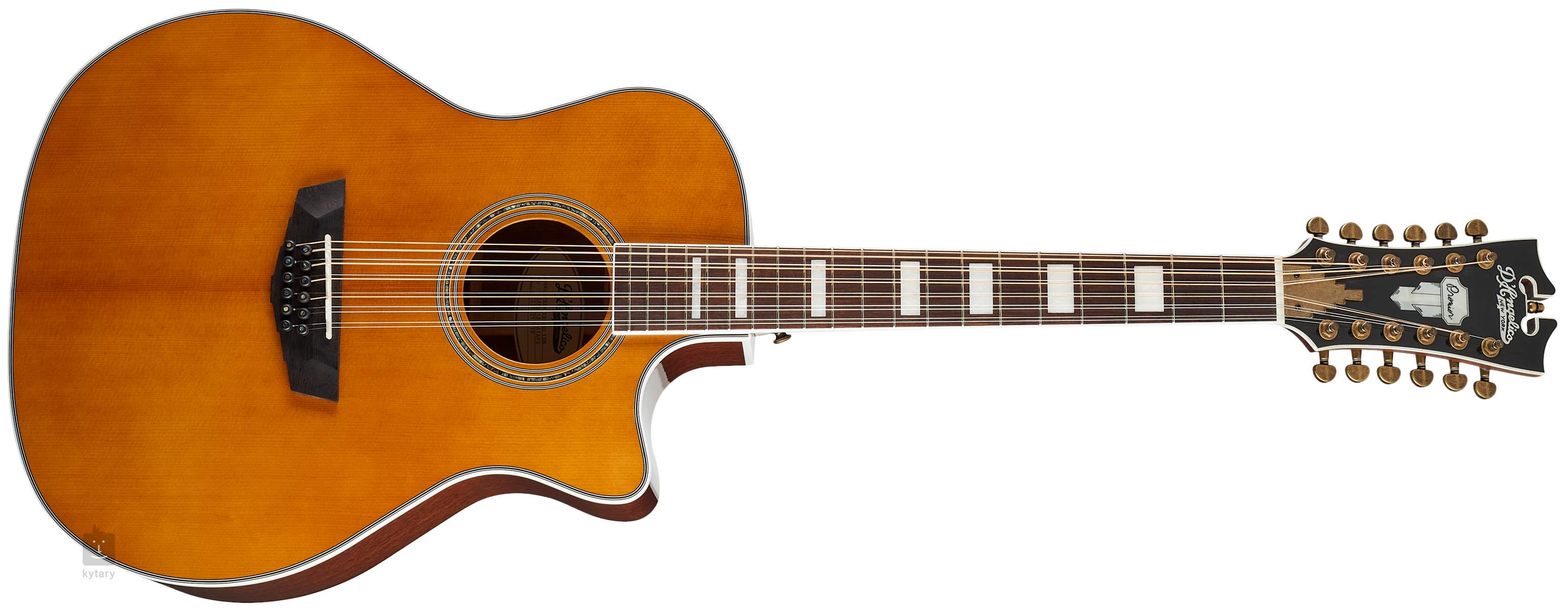 D'ANGELICO Premier Fulton Vintage Natural Guitarra electroacústica de 12  cuerdas