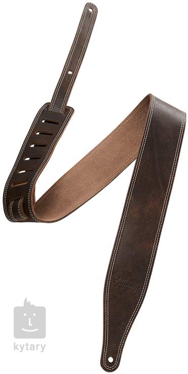 EPIPHONE Premium Leather Guitar Strap, Brown Correa de guitarra
