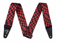 Fender Wavy Checkerboard Polyester Strap Red - Sangle de guitare