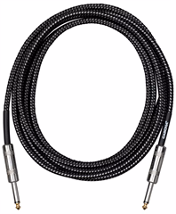 Cascha Standard Line Guitar Cable Straight Black Tweed 9m     - Câble d'instrument