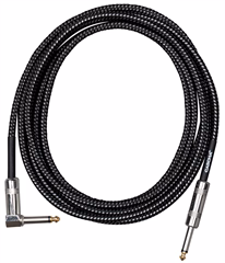 Cascha Standard Line Guitar Cable Angled Black Tweed 9m        - Câble d'instrument