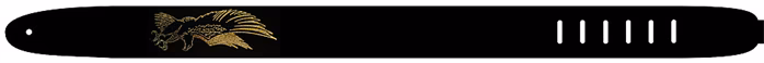 Perri's Leathers 106 Debossed Leather Gold Eagle - Sangle de guitare