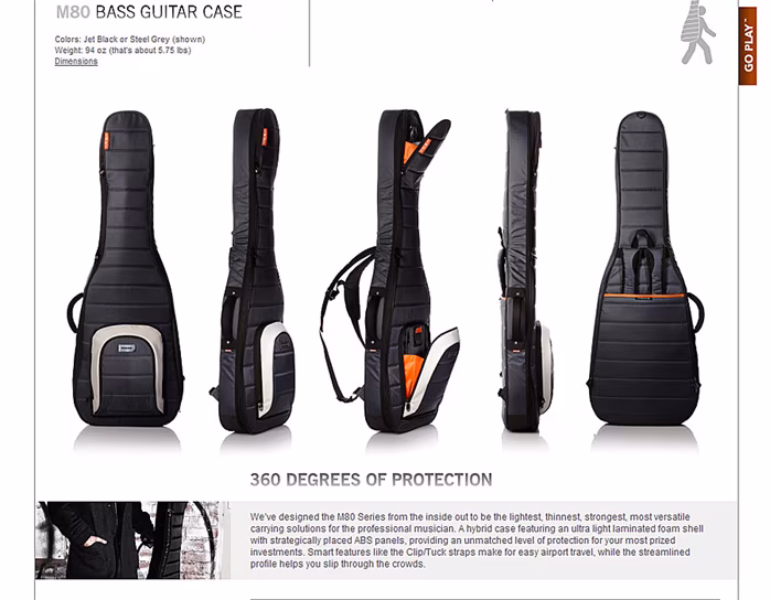 Mono M80-EB-GRY - Housse pour basse électrique