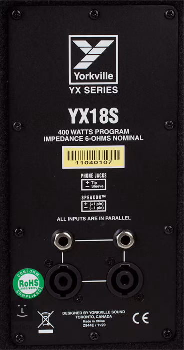 Yorkville YX18S - Subwoofer passif