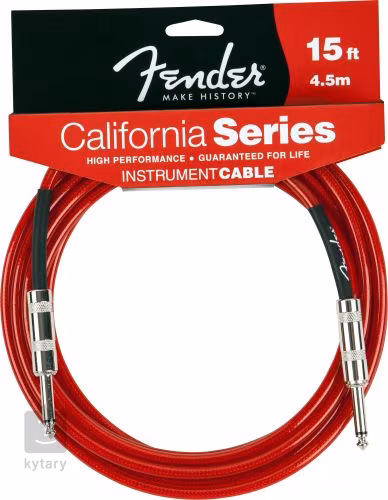 Fender California Cable 15' Candy Apple Red - Câble d'instrument