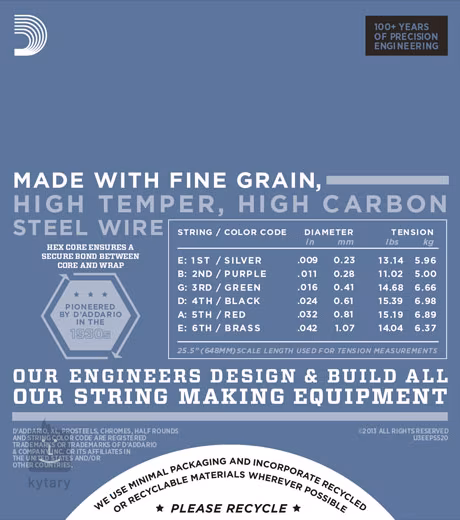 D'Addario EPS520 - Cordes pour une guitare électrique