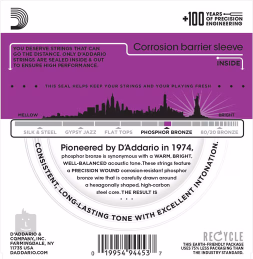 D'Addario EJ38H - 6 Strings Trebles Only - Cordes pour une guitare a douze cordes