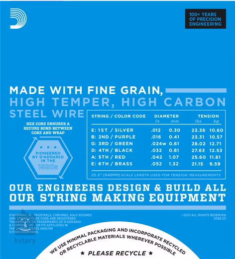 D'Addario EJ21 - Cordes pour une guitare électrique