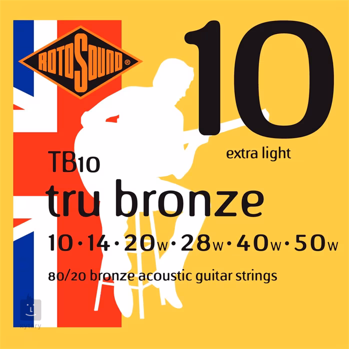 Rotosound TB 10 Tru Bronze - Cordes en métal pour guitare acoustique
