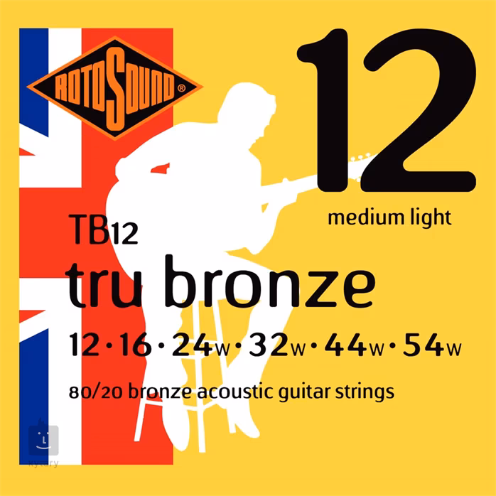 Rotosound TB12 Tru Bronze - Cordes en métal pour guitare acoustique