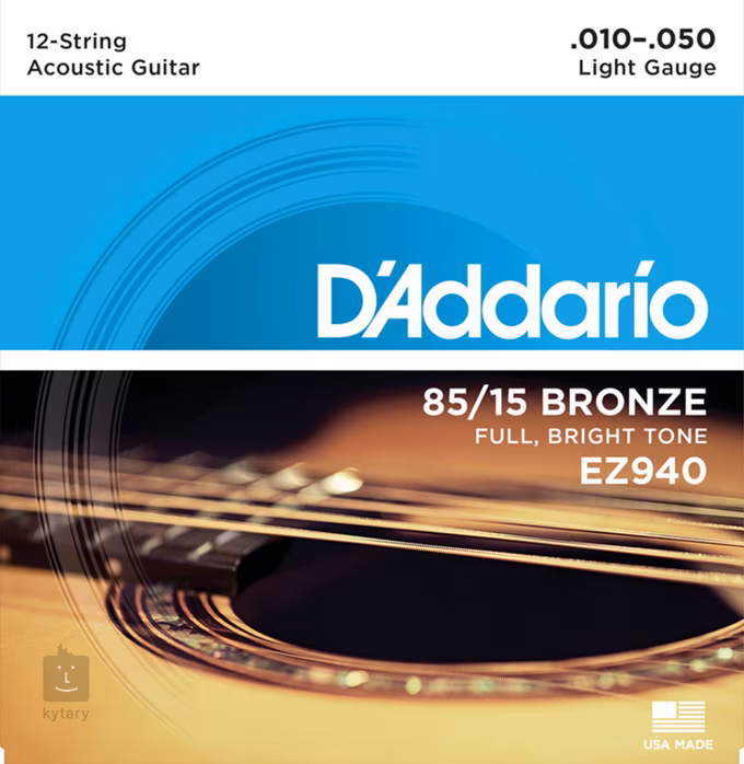 D'Addario EZ940 - Cordes pour une guitare a douze cordes