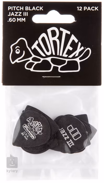 Dunlop Tortex Pitch Black Jazz III 0.6 - Médiators