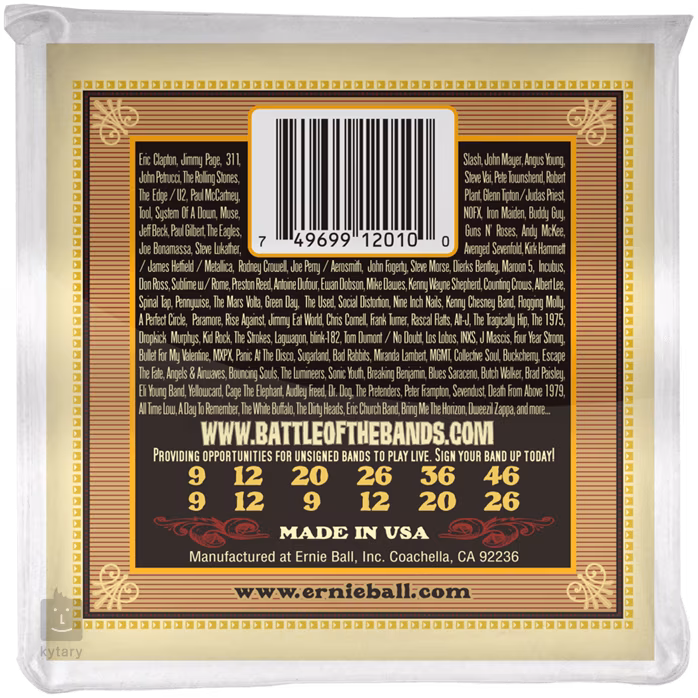 Ernie Ball 2010 Earthwood 80/20 Bronze 12-String Light - Cordes pour une guitare a douze cordes