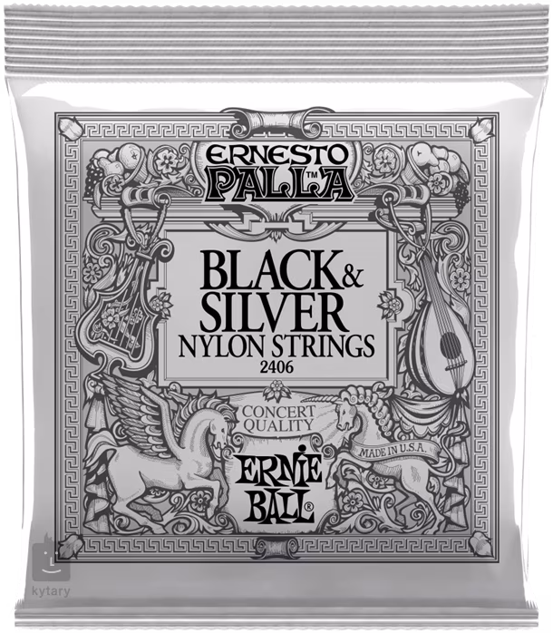Ernie Ball 2406 Ernesto Palla Black & Silver - Cordes en nylon pour guitare classique