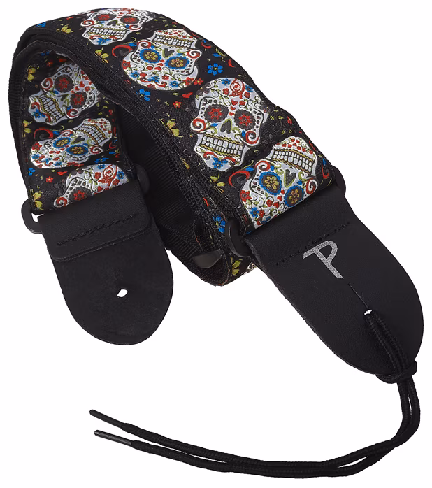 Perri's Leathers 6802 The Hope Collection Black Skulls - Sangle de guitare