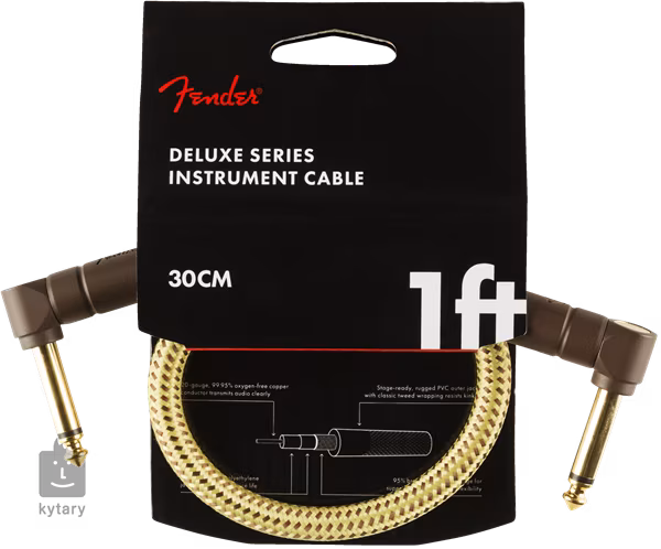 Fender Deluxe Series 1' Instrument Cable Tweed - Câble de connexion