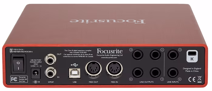 Focusrite Scarlett 6i6 2nd Gen - USB Audio Interface